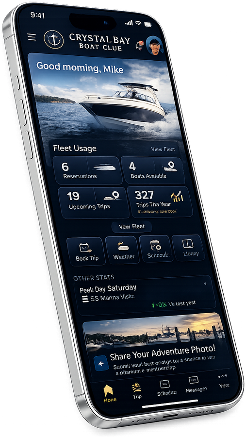 Boat club reservation app concept